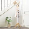 thumbnail image 2 of Costway Bamboo Coat Rack Stand Freestanding Hall Tree Hanger Organizer w/6 Hooks, 2 of 10