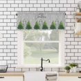 thumbnail image 4 of Grey Green Christmas Tree Kitchen Valances for Windows 54x18 Inch Kitchen Curtains Valances Rod Pocket Xmas Trees Snowflake Winter Bathroom Window Valances for Window Treatment Decor, 4 of 6