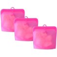 thumbnail image 1 of Sacs Réutilisables de Rangement pour Aliments, Silicone de Qualité Alimentaire, Cuisiner, Ranger, Congeler, Compatibles Micro-Ondes, Hermétiques, Ensemble de 3, 1 of 7