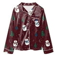thumbnail image 6 of Gubotare Kids Christmas Pajamas Matching Sets Girls Cute Pajama Sets Long Sleeve Lovely Sleepwear 2 Piece PJS Multiple Cartoon Jammies Size 9-10 (Wine,9-10 Years), 6 of 9