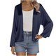 thumbnail image 3 of Sudaderas para mujer,Cárdigan de seda para mujer, blusa informal holgada, top de manga larga de color liso, tejido de poliéster, para uso doméstico, sopatenor, 3 of 9