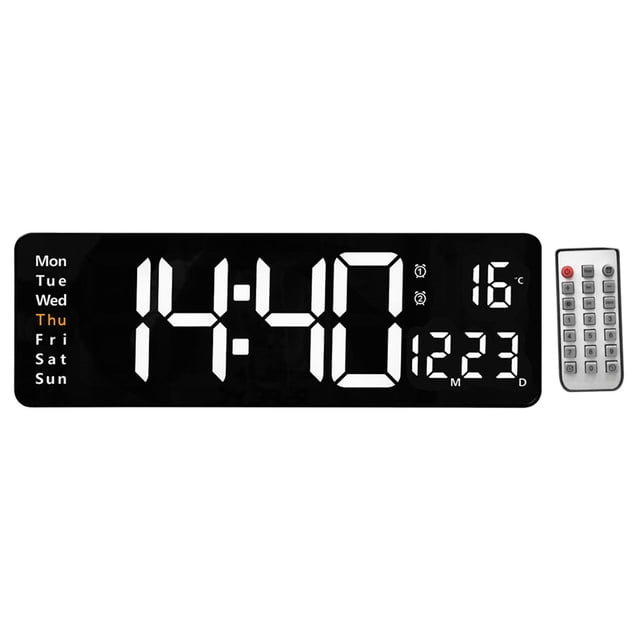 Inteprter Large Digital Wall Clock Modern Temperature Clocks Decor Timekeeping Home Decoración del hogar