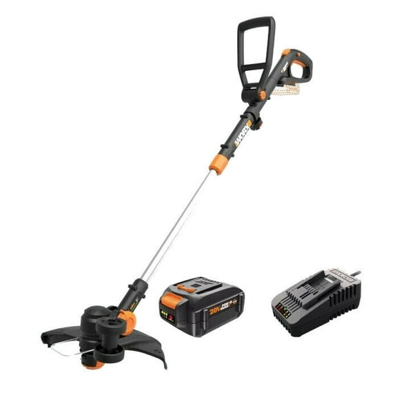 Restored Worx WG170.3 20V PowerShare Cordless 12" Grass and Weed String Trimmer and Edger with Battery and Charger (Refurbished)