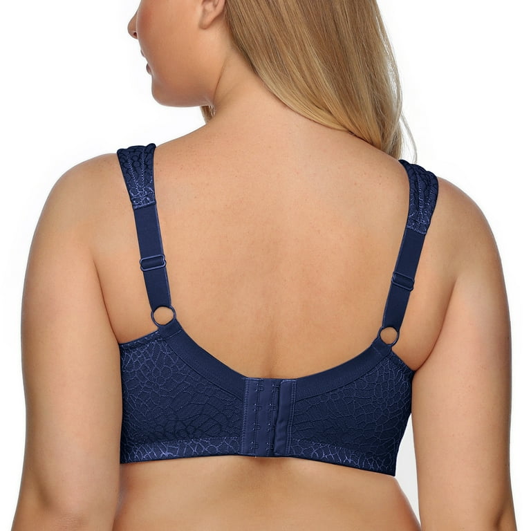Exclare Women's Plus Size Comfort Full Coverage Double Support Unpadded  Wirefree Minimizer Bra (44D, Beige) 
