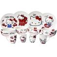 thumbnail image 1 of Juego Vajilla De Porcelana Hello Kitty Colección Moño Rojo,12 piezas Para 4 personas, Blanca con Caja de Regalo, 1 of 7