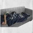 thumbnail image 6 of Hunting Soft Flannel Fleece Throw Blanket, Deer Hunter's Club Logo Design Antlers Retro Typography Shabby Style, Cozy Plush for Indoor and Outdoor Use, 70" x 90", Navy Blue White, by Ambesonne, 6 of 6