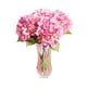 thumbnail image 1 of Daboolka Ramo de flores artificiales de hortensias de seda, flores de boda, fiesta nupcial, decoración del hogar (rosa morado), 1 of 2