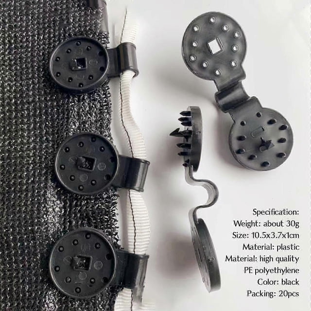 20 Pcs Special Clip with Eyelet, Concealment Shade Net Fixing Clips, for Blackout Net, Shade Net, Privacy Screen, Fence Protection Net