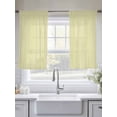 thumbnail image 6 of Yellow Striped Semi Sheer Curtains 45 Inch Length 2 Panels Set, Modern Simple Farmhouse Beige Vintage Sheer Kitchen Curtain Privacy Voile Window Curtain for Living Room Bedroom Rod Pocket Drapes, 6 of 7