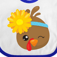 thumbnail image 4 of Inktastic Cute Turkey, Brown Turkey, Turkey with Sunflower Boys or Girls Baby Bib, 4 of 4