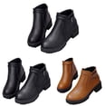 thumbnail image 5 of NOKIO Women'S Vintage Ankle Boots With Side Zippers Minimalist Side Zipper Boots For Women Ankle Boots Short Boots Single Shoes For Ladies Casual Shoes Women'S Sophisticated Suede Ankle Booties, 5 of 5