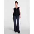 thumbnail image 2 of Scenario Women's and Women's Plus Ruffle Neck Tank Top with Tie Front, Sizes XS-4X, 2 of 6