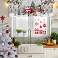 thumbnail image 5 of Grey Christmas Curtain Valances for Windows, Kitchen Valance Window Treatments Panel 2 Pack, Xmas Snowman Truck Snowflake Tree Balls Rod Pocket Short Curtains for Bathroom Bedroom 42 x 18 Inch, 5 of 8