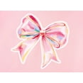 thumbnail image 3 of Cooltree Girl's Pink Sweatshirt - Watercolor Bow Graphic Crewneck Fleece Drop Shoulder Pullover Tops Size 10, 3 of 7