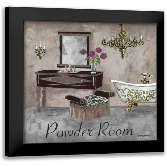 Gorham, Gregory 12x12 Black Modern Framed Museum Art Print Titled - Powder Room