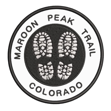 Go Trekking! At Maroon Peak Trail, Colorado 3.5 Inch Iron Or Sew On Embroidered Fabric Badge Patch Hiking Trails Iconic Series