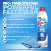 Windex Fast Shine Foam Glass, Window, and Mirror All Purpose Cleaner, No-Drip Aerosol Cleaning Spray, 19 oz