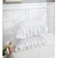thumbnail image 2 of White Square Pillow Shams with 2 lays Lace and Ruffles Around Cotton Throw Pillow Covers 18"X18" 2pcs Shabby Chic, 2 of 8