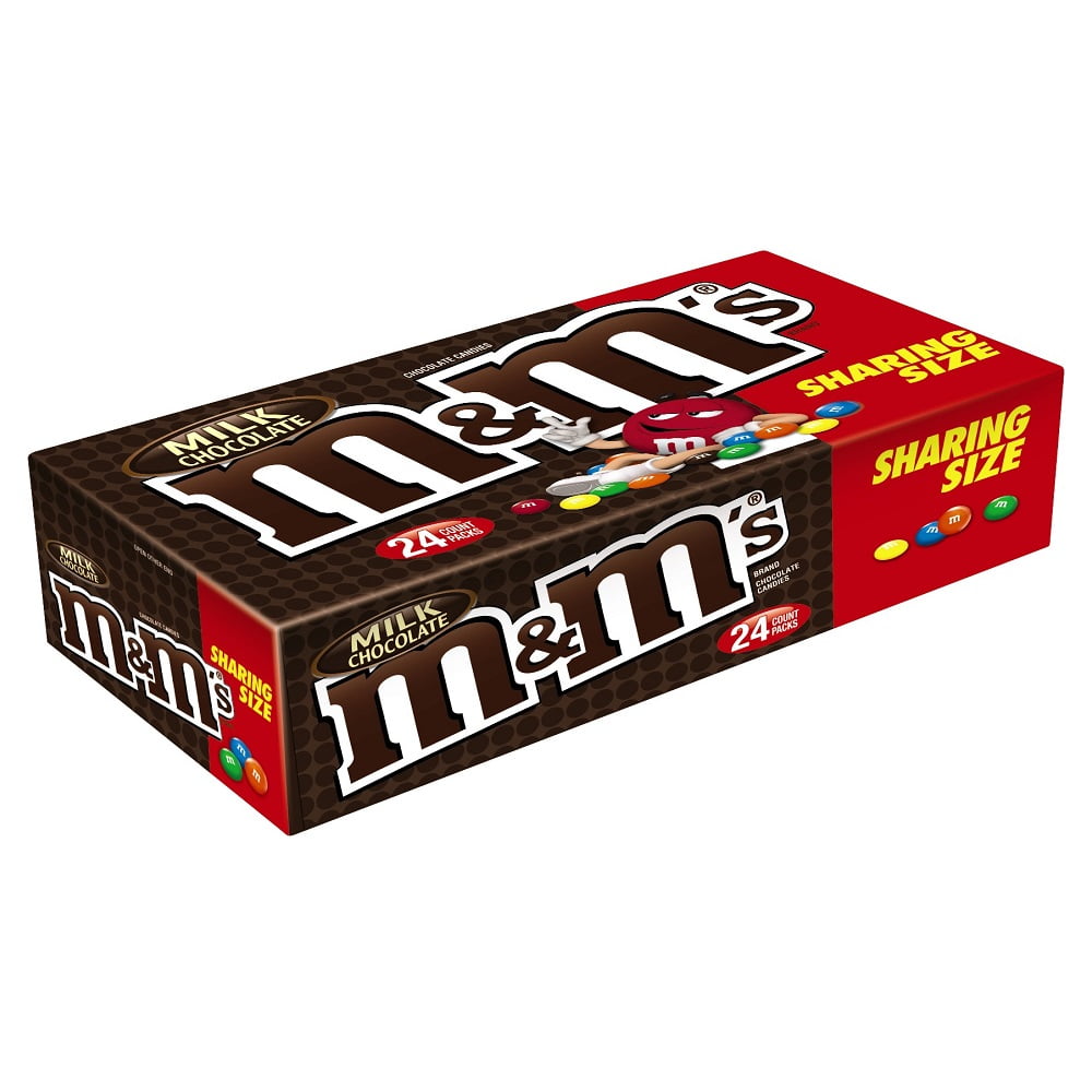 M&M's Milk Chocolate King Size Candy, 1.08 Oz., 24 Count