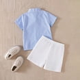 thumbnail image 5 of Akiihool 2 Piece Shorts Sets for Baby Boys Baby Boy Summer Shorts Set Short Sleeve T-Shirt Top and Casual Shorts (Light Blue,18-24 Months), 5 of 8