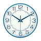 thumbnail image 1 of Reloj de pared de 8 pulgadas, a batería, silencioso, sin tictac, reloj moderno redondo, azul, 1 of 6