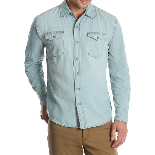 Wrangler - Wrangler Men's and Big & Tall Premium Slim Fit Denim Shirt ...