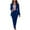 Blue, variant on Scyoekwg Women's Button Lapel Business Casual Blazer Suit Set Fashion Slim 2 Piece Outfits Long Sleeve Blazer Jackets Pants Matching Set (Beige,XL)