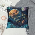 thumbnail image 2 of Creowell  Throw Pillow Cover Never Stop Dreaming Awesome with Lovely Planets Moon Spaceship Starts Comets Decor Lumbar Pillow Case Cushion for Sofa Couch Bed, 2 of 5