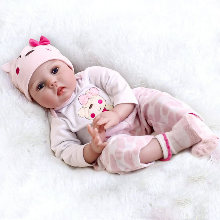 22 Inch Reborn Baby Doll Pink Girl Newborn Silicone Doll Bebe Reborn  Realista Bonecas Children Gift Detail Painted - Reborn Dolls - AliExpress