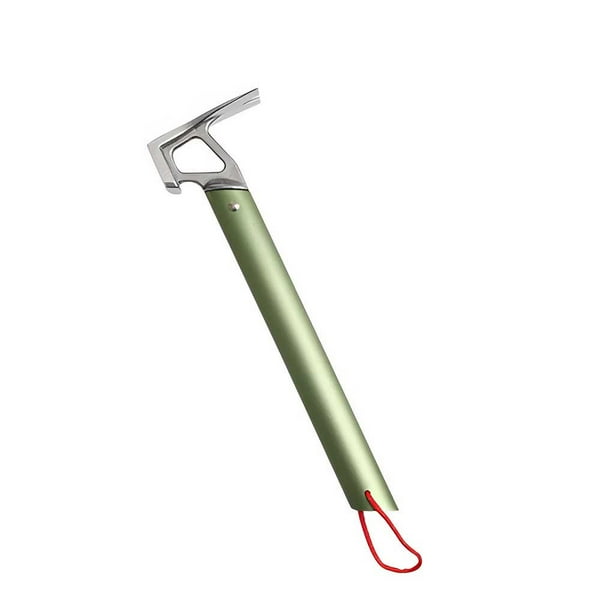 Yuarrent Martillo para tienda de campaña, extractor de clavos, herramientas de Camping, aleación de aluminio, acero inoxidable, suministros duraderos carpas Verde Yuarrent OD031783-04