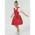 thumbnail image 2 of 2Bunnies Girls' Christmas New Year Holiday Party Velvet Sequin Bow Dress, 2 of 7