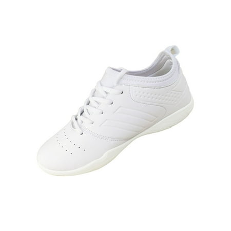

Eloshman Boys Comfort Round Toe Cheer Shoes Dancing Anti-Slip Cheerleading Shoe Competition Breathable Lace Up White 7Y/8/7.5