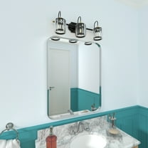 Waterpar 28 in. W x 36 in. H Rectangular Aluminum Framed Wall Bathroom Vanity Mirror in Silver