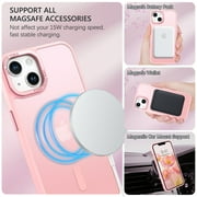 BENTOBEN Case for iphone 13/ iphone 14, 6.1 inch Slim Translucent Matte Magnetic Shockproof Protective Anti Slip Case for iphone 13/14 6.1 Pink