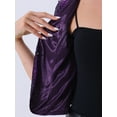 thumbnail image 4 of DARING DIVA Sequin Open Front Party Shiny Glitter Sparkly Shrug Blazer M Dark Purple, 4 of 6