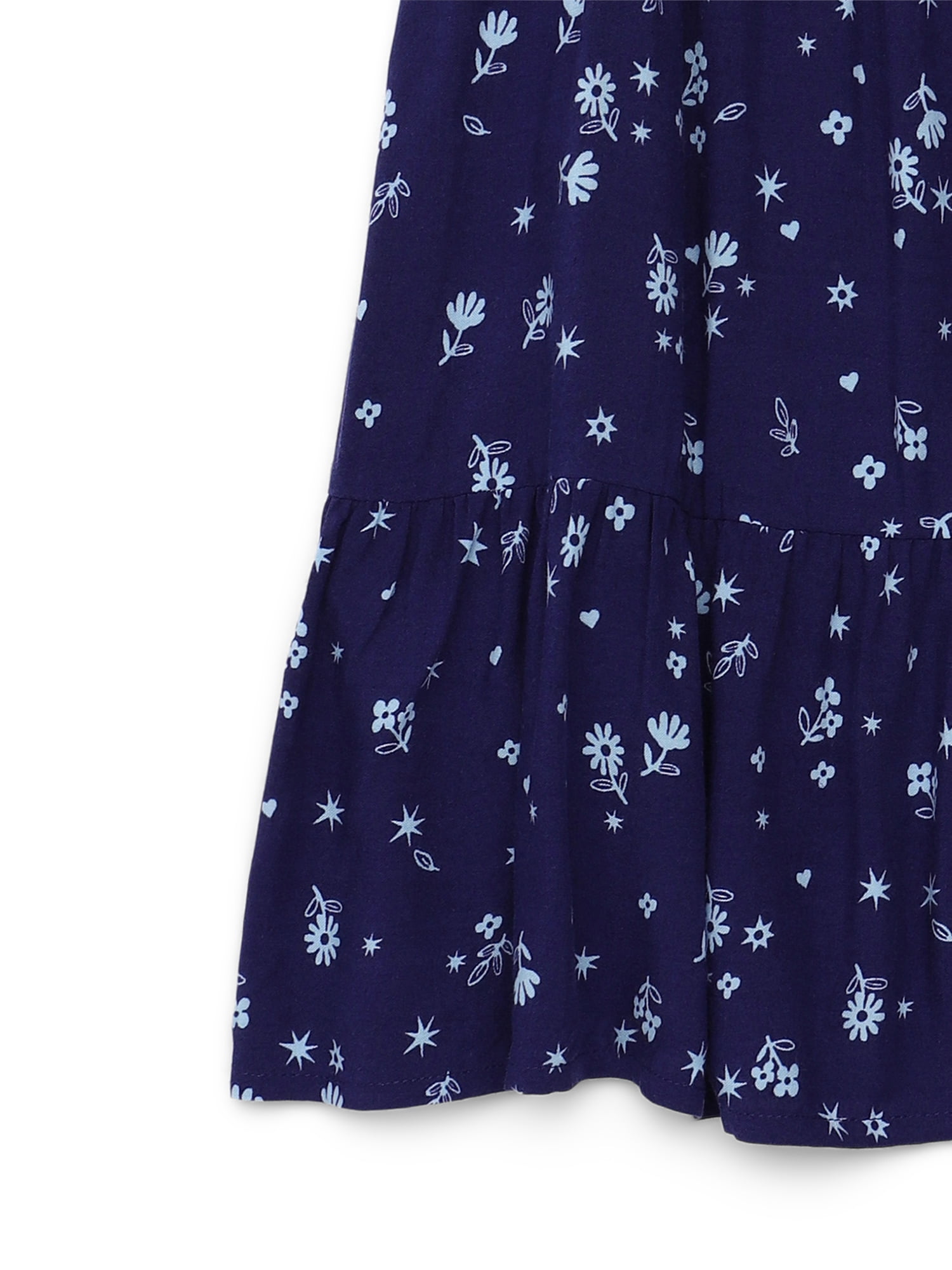 Wonder Nation Girls Tiered Dress with Puff Sleeves, Sizes 4-18 & Plus