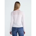 thumbnail image 3 of Scoop Women's Pointelle Knit Cardigan Sweater with Long Sleeves, Lightweight, Sizes XS-XXL, 3 of 5