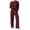 Wine B, variant on Ashirexll Pajamas for Women Set Ribbed Knit Hooded Long Sleeve Button Front Top with Matching Pants Loungewear Pajama Set
