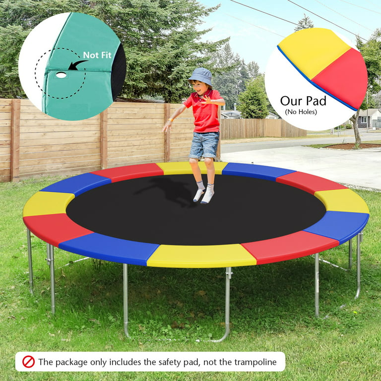 Topbuy 16FT Trampoline Pad Trampoline Replacement Safety Pad Waterproof  Spring Cover Pad Colorful