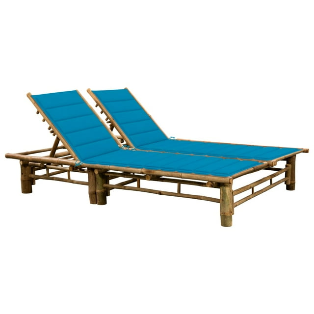 vidaXL Chaise Longue pour 2 Personnes avec Coussins en Bambou