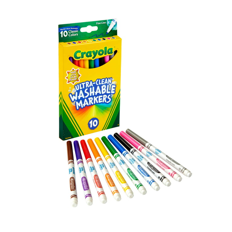 Crayola Fabric Markers Classpack , Fine Line, 10 Colors, 80-Count at