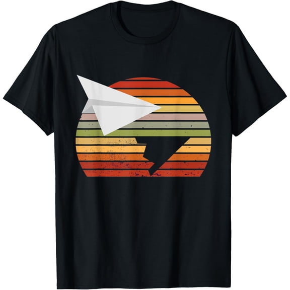 Retro Vintage Paper Airplane Aircraft Paper Plane Aviation T-Shirt
