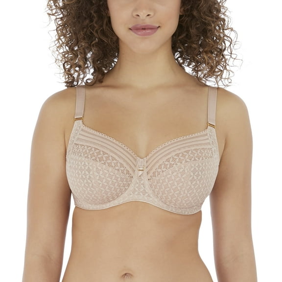 Freya Viva Side Support Underwire Bra (5641),34FF,Lace Natural Beige