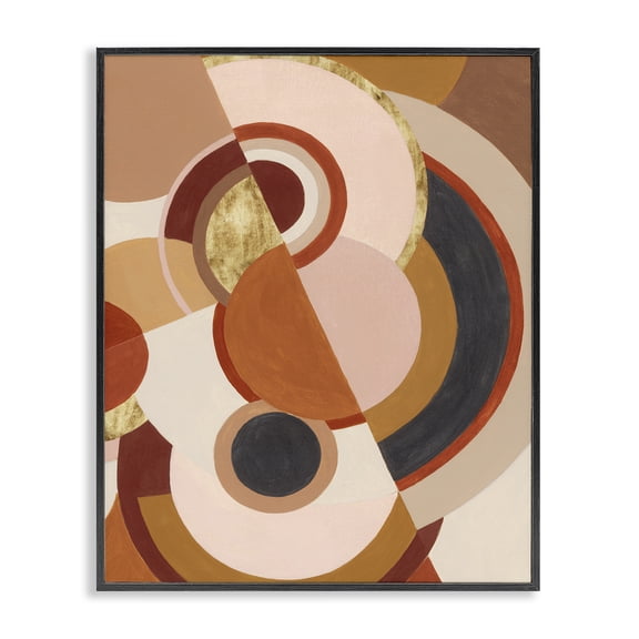 Stupell Industries Mid-Century Tectonic Earth Abstract Design Black Framed Giclee Art, 11 x 14, by Grace Popp