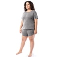 thumbnail image 4 of Fruit of the Loom Women's Soft and Breathable Short Sleeve Crew Top & Pajama Short Set, Sizes S-4X, 4 of 10