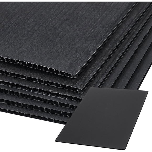 10 Pcs Black Corrugated Plastic Sheets 12x7.8 Inch Sturdy Blank Yard Signs 3mm Waterproof Sign Board for House Sale Signs Lawn Signs Advertising