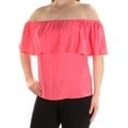 thumbnail image 3 of BAR III Womens CoralOff Shoulder Casual Top Regular Size: M, 3 of 4