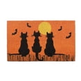 thumbnail image 1 of Halloween Doormat Three Black Cats Bat Dusk And Sunset All Hallows' Eve Is Upon Us Cute Halloween Witch Decoration Welcome Mat Welcome Witch To Halloween Party Night Area Rugs Kids Room Bed Throw Soft, 1 of 8