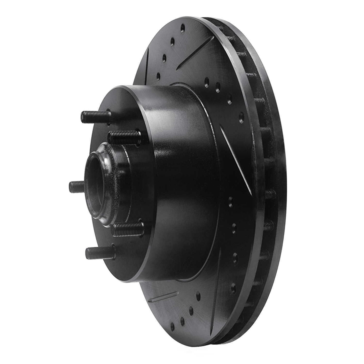 Dynamic Friction Company 633-47004L DFC Brake Rotor - Drilled And Slotted - Black