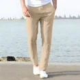 thumbnail image 3 of Pantalones Casuales De Lino De Algodón Sueltos Para Hombre, 3 of 8